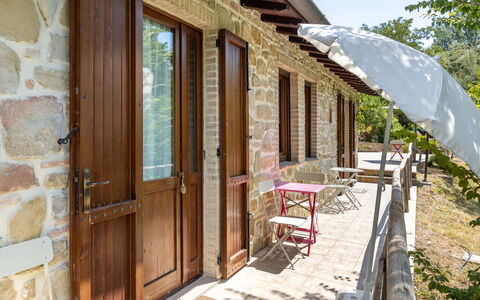 Il Giuncheto, Pool, Amazing View, Umbrian Countrys: Wood, Door, Home Door, Cottage, Porch, Hardwood, Wood Stain, Shade, Flowerpot, Yard