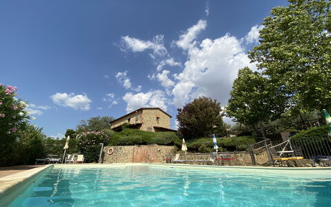 Terre di Giano Private Pool and View, Umbria: Swimming Pool, Hacienda, Resort, Villa, Eco Hotel, Water Feature, Backyard, Hotel, Resort Town, Thermae