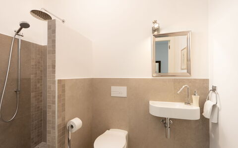 Villa Ombrone: Bathroom, Plumbing Fixture, Wall, Flooring, Toilet, Bathroom Sink, Floor, Toilet Seat, Interior Design, Sink