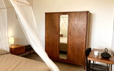 Villa Ombrone: Furniture, Bed, Bedroom, Interior Design, Floor, Flooring, Wood, Bed Sheet, Bedding, Lighting