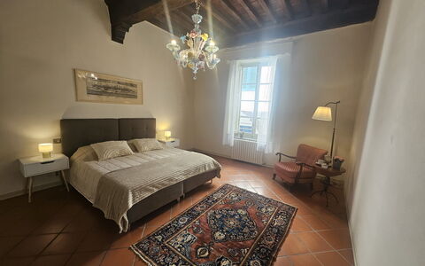 Alla Torre: Floor, Flooring, Wall, Interior Design, Wood, Furniture, Bedroom, Ceiling, Bed, Room