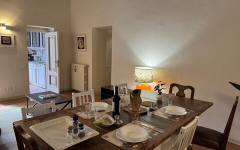 Alla Torre: Furniture, Interior Design, Flooring, Wall, Wood, Floor, Table, Chair, Kitchen & Dining Room Table, Dining Room