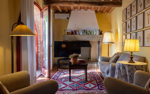 Villa Santa Barbara: Furniture, Interior Design, Wall, Flooring, Wood, Floor, Room, Ceiling, Couch, Living Room