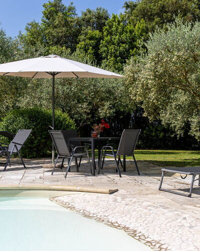 Podere Il Pozzangone, Lucignano: Furniture, Outdoor Furniture, Chair, Shade, Umbrella, Swimming Pool, Outdoor Table, Garden, Resort, Sunlounger