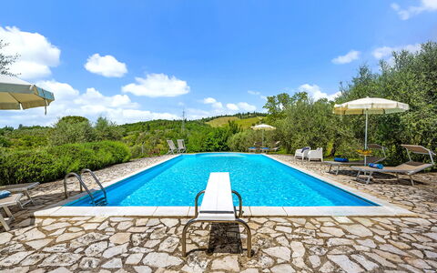 San Sano Retreat, Chianti Vineyard Views & Diving: Blue, Swimming Pool, Resort, Outdoor Furniture, Eco Hotel, Thermae, Hotel, Villa, Resort Town, Reflecting Pool