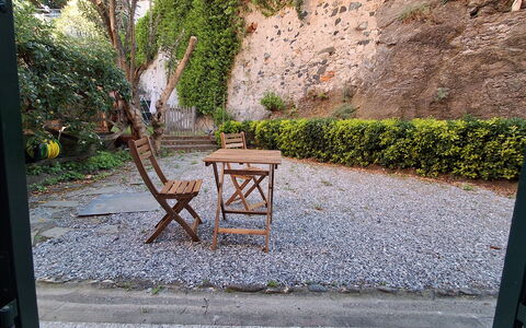 La Riva - Levanto: Furniture, Outdoor Furniture, Chair, Flowerpot, Outdoor Table, Garden, Flagstone, Wood Stain, Houseplant