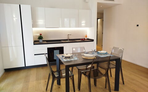 Lola Home - Levanto: Furniture, Interior Design, Flooring, Wood, Floor, Kitchen, Countertop, Ceiling, Kitchen & Dining Room Table, Room