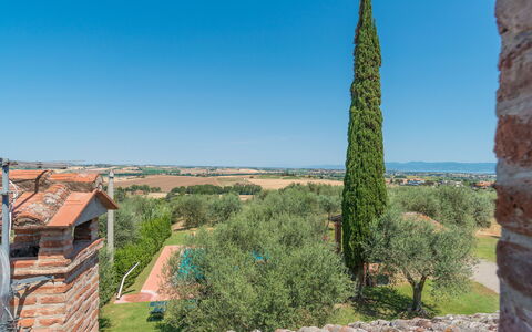 Casa Torrione 14: Sky, Blue, Shrub, Landscape, Land Lot, Landscaping, Plantation, Hedge