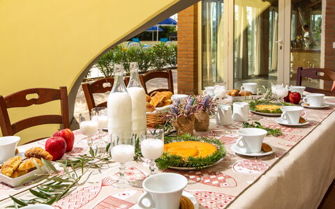 Il Nocciolo 12: Tableware, Furniture, Table, Food, Chair, Serveware, Tablecloth, Dishware, Drinkware, Plate