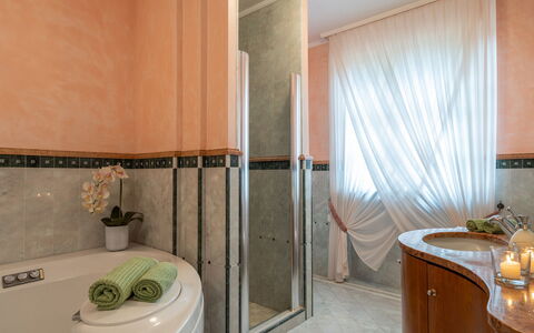 Villa Gabri 8: Interior Design, Flooring, Plumbing Fixture, Floor, Lighting, Tap, Room, Plumbing, Bathroom, Furniture