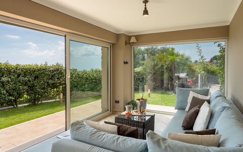 Villa Dolphin 10: Furniture, Interior Design, Flooring, Home, Floor, Lighting, Door, Couch, Living Room, Ceiling