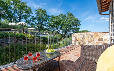 Il Casale di Manuele 12: Furniture, Outdoor Furniture, Chair, Outdoor Table, Eco Hotel, Deck, Houseplant, Resort, Patio, Balcony