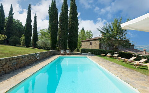 Crognole 6: Blue, Swimming Pool, Estate, Landscaping, Hacienda, Courtyard, Villa, Evergreen, Water Feature