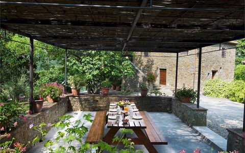 Crognole 6: Furniture, Wood, Table, Chair, Outdoor Furniture, Garden, Outdoor Table, Shade, Backyard