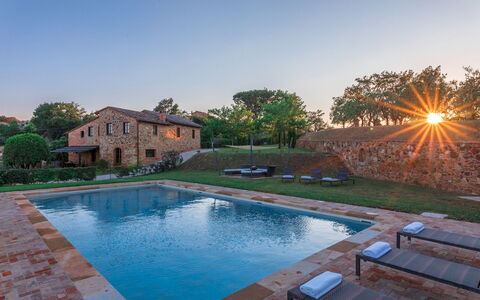 Bossoncina 8+1: Blue, Swimming Pool, Architecture, Estate, Farmhouse, Hacienda, Villa, Mansion, Landscaping, Water Feature