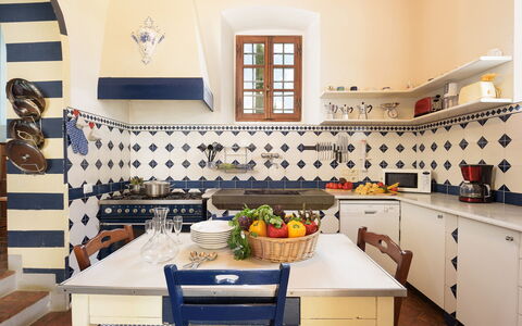 Poggerello 10: Interior Design, Flooring, Furniture, Kitchen, Floor, Room, Lighting, Home, Ceiling, Kitchen & Dining Room Table