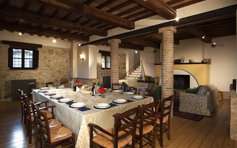 Il Borgo 16: Furniture, Interior Design, Flooring, Table, Wood, Chair, Ceiling, Floor, Kitchen & Dining Room Table, Dining Room
