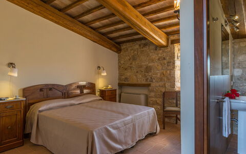 Santa Illuminata 12: Wall, Flooring, Room, Ceiling, Drawer, Bedroom, Lamp, Hardwood, Bed Frame, Bedding