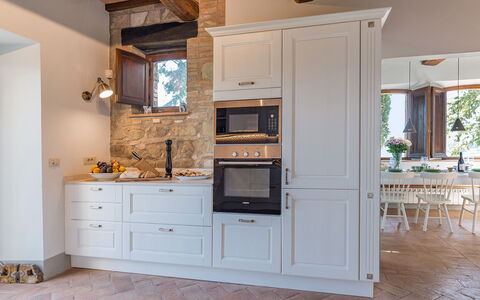 Podere Fabbrica 12: Furniture, Flooring, Interior Design, Wood, Cabinetry, Kitchen, Floor, Ceiling, Home, Cupboard
