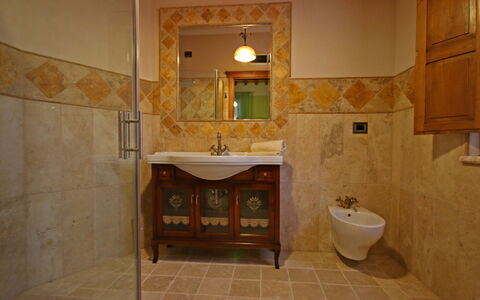 Le Terre di Nunzio 12: Flooring, Interior Design, Wall, Floor, Plumbing Fixture, Bathroom, Sink, Ceiling, Bathroom Sink, Tap