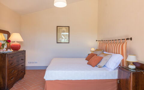 Villa Santa Maria 14: Furniture, Bed, Interior Design, Bedroom, Flooring, Wood, Bed Sheet, Floor, Bedding, Room