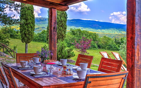 La Casa di Elsa 6: Furniture, Table, Chair, Outdoor Furniture, Kitchen & Dining Room Table, Outdoor Table, Garden, Hardwood, Wood Stain, Eco Hotel