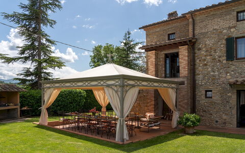 La Colonica 18: Gazebo, Garden, Roof, Pavilion, Canopy, Outdoor Structure, Shade, Yard, Patio, Landscaping