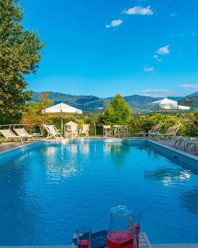 Villa Leonardo 30+6: Swimming Pool, Mountainous Landforms, Mountain, Hill, Outdoor Furniture, Resort, Mountain Range, Umbrella, Eco Hotel, Sunlounger