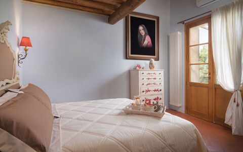 Villa Zaca 6: Furniture, Bed, Bedroom, Interior Design, Bed Sheet, Wood, Bedding, Linens, Flooring, Floor