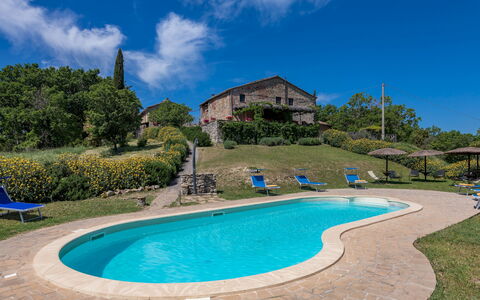 Podere San Ansano 14+2: Blue, Rural Area, Farmhouse, Cottage, Estate, Swimming Pool, Villa, Landscaping, Hacienda