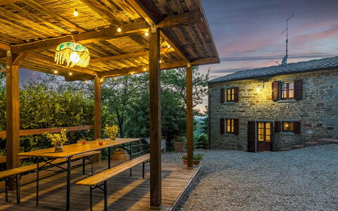 Casa Largnano 6+2: Wood, House, Cottage, Home, Door, Porch, Flowerpot, Eco Hotel, Deck, Hardwood