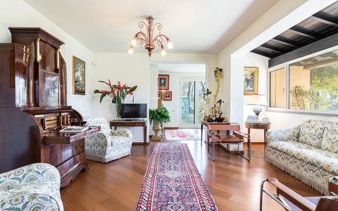 Villa Mimmina 8: Interior Design, Furniture, Flooring, Floor, Couch, Ceiling, Living Room, Room, Home, Carpet