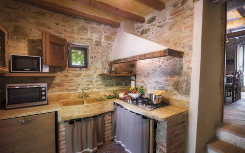Casa di Pan 6: Wood, Interior Design, Furniture, Kitchen, Flooring, Countertop, Kitchen Appliance, Home, Floor, Major Appliance