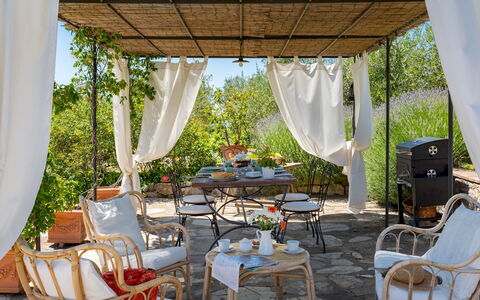 Country House Lo Spigo 4: Furniture, Chair, Outdoor Furniture, Table, Outdoor Table, Patio, Shade, Garden, Outdoor Structure, Backyard