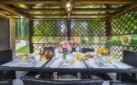 Podere Caprarecce 8: Furniture, Chair, Table, Resort, Outdoor Furniture, Eco Hotel, Kitchen & Dining Room Table, Shade, Garden, Outdoor Table