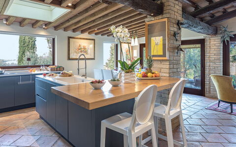 Casale Santa Lucia 8+2: Furniture, Interior Design, Flooring, Chair, Kitchen, Table, Wood, Countertop, Kitchen & Dining Room Table, Ceiling