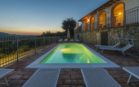 Villa Maggiorana 10: Swimming Pool, Architecture, Composite Material, Dusk, Evening, Balcony, Eco Hotel, Fence, Villa, Porch