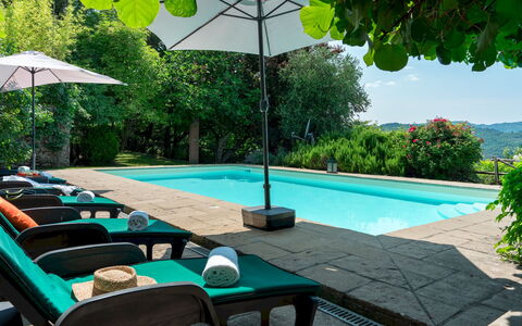 Podere Belvedere 6: Swimming Pool, Outdoor Furniture, Summer, Furniture, Leisure, Umbrella, Resort, Shade, Sunlounger, Eco Hotel