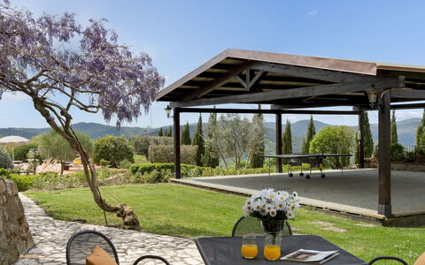 Guado al Sole 26+4: Shrub, Shade, Land Lot, Garden, Outdoor Structure, Pavilion, Groundcover, Landscaping, Pergola