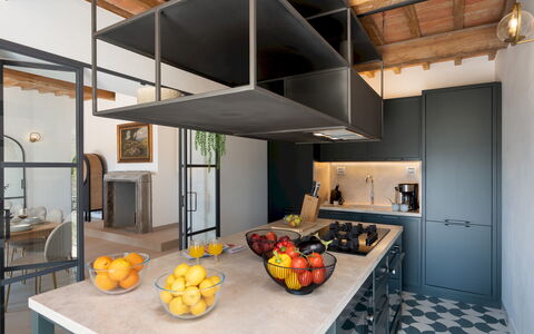 Villa Il Pozzo 14: Furniture, Interior Design, Kitchen, Flooring, Wood, Ceiling, Countertop, Floor, Lighting, Cabinetry