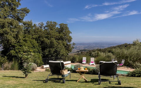 Villa Bel Panorama 8: Landscape, Furniture, Outdoor Furniture, Land Lot, Chair, Leisure, Meadow, Lawn, Folding Chair, Outdoor Table