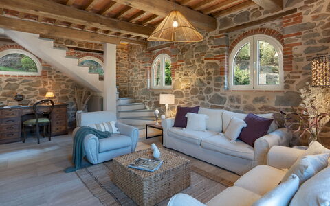 Villa Carlotta 8: Furniture, Interior Design, Flooring, Couch, Table, Chair, Ceiling, Floor, Home, Living Room