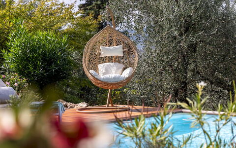 Villa Adisa 8: Furniture, Outdoor Furniture, Chair, Garden, Wicker, Shade, Backyard, Patio, Natural Material, Eco Hotel