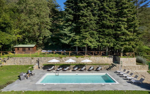 Villa la Rassinata 8: Outdoor Furniture, Swimming Pool, Garden, Landscaping, Flagstone, Eco Hotel, Shade, Resort, Umbrella, Park