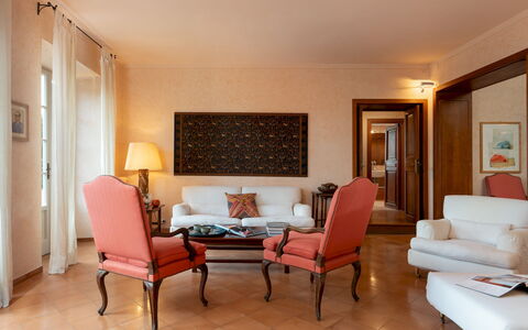 Casa del Duca 10: Furniture, Interior Design, Flooring, Wall, Floor, Wood, Couch, Room, Living Room, Ceiling
