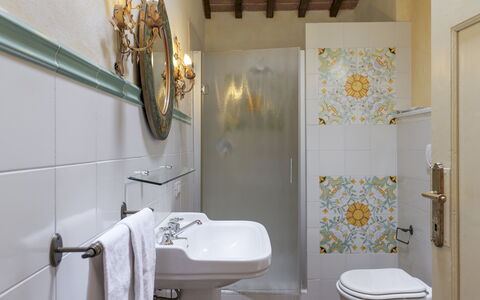 Villa Iside 8: Bathroom, Plumbing Fixture, Interior Design, Flooring, Tap, Bathroom Sink, Plumbing, Tile, Sink, Porcelain