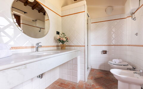 Casale Fienile 8: Flooring, Interior Design, Floor, Plumbing Fixture, Tap, Bathroom, Plumbing, Ceiling, Sink, Tile