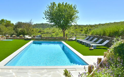 Casa la Pratellaccia 6+2: Swimming Pool, Blue, Garden, Resort, Outdoor Furniture, Composite Material, Landscaping, Water Feature, Eco Hotel, Backyard