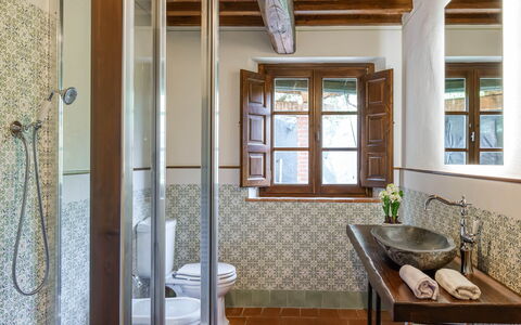Villa Jasmine 8: Wall, Interior Design, Flooring, Floor, Plumbing Fixture, Ceiling, Home, Architecture, Bathroom, Lighting