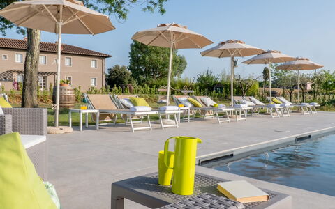 Villa Iole 14: Outdoor Furniture, Estate, Resort, Chair, Umbrella, Sunlounger, Landscaping, Lawn, Swimming Pool, Villa